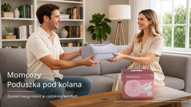 Poduszka między kolana Momcozy EP001 do spania na boku, szara