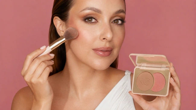 Bronzer i róż Lovro Bronze & Blush Set, prasowany duet do modelowania twarzy
