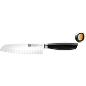 Nóż Santoku z rowkami 18 cm złoty - Zwilling