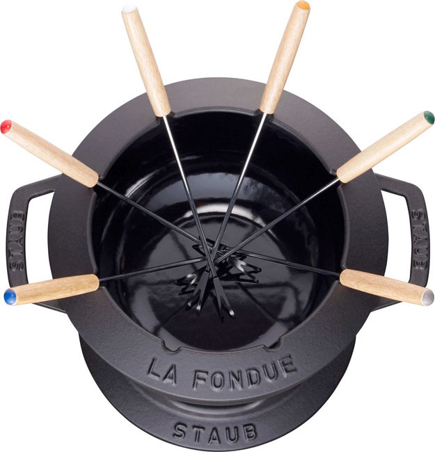 Zestaw do fondue 18 cm, czarny - Staub
