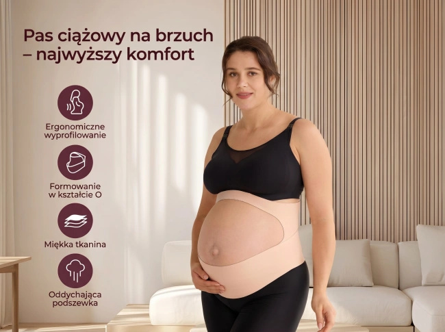 Pas ciążowy Momcozy Pregnancy Belly Band, cielisty, rozmiar M