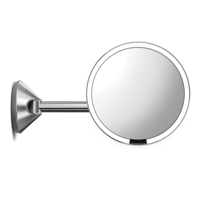 Lustro z czujnikiem sensor do montażu na ścianie - szczotkowana stal - Simplehuman