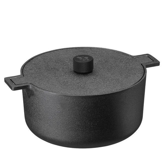 Noir Garnek żeliwny z pokrywą - 5 ltr, Czarny - Skeppshult