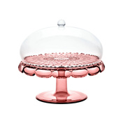 Patera na ciasto z kloszem Guzzini Vanity 30 cm, fiołkoworóżowa