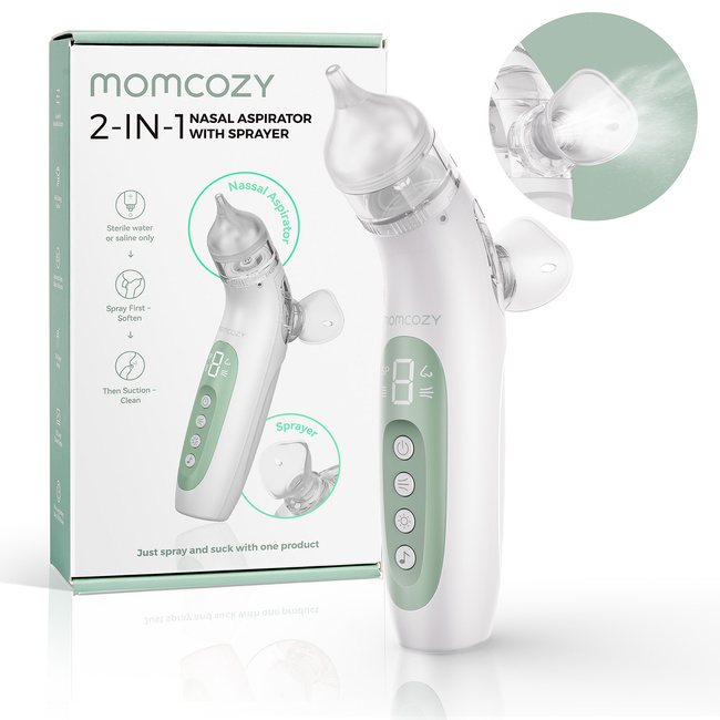 Aspirator do nosa dla dzieci Momcozy BN07, elektryczny 2 w 1 z mgiełką, 65 kPa