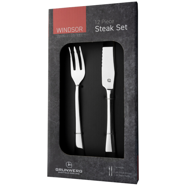Zestaw sztućcy do steków 6+6 - Grunwerg