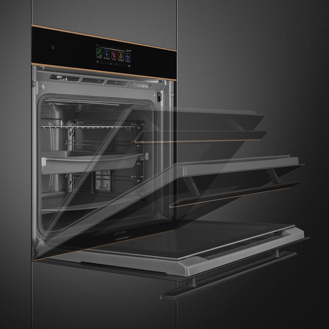 Smeg - Piekarnik, 60 cm, Dsn Dolce Stil Novo Sop6606S2Pnr czarne szkło