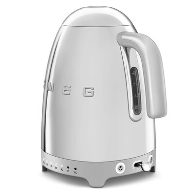 Smeg - Czajnik z regulacją Temp., Srebrny Klf04sseu 50's Style