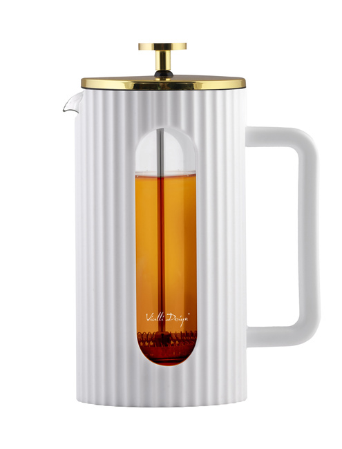 Zaparzacz do kawy i herbaty 1000ml Biało/Złoty Livio - Vialli Design