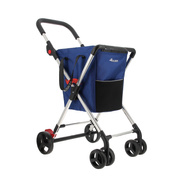 Wózek na zakupy Rolser Mini Basket MF M4B, niebieski, 4 koła, torba 40 do 59 l