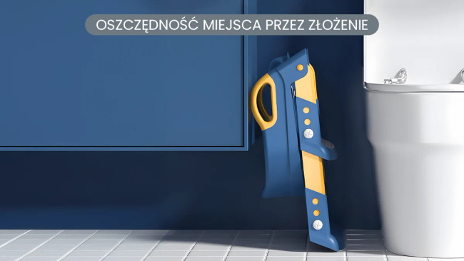 Extralink Kids | Nakładka na sedes ze stopniem | niebieska, do nauki WC, dla dzieci, drabinka do deski, na toaletę