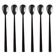 Łyżeczki koktajlowe Kulig Piano Black, 6 sztuk w pudełku, czarny mat