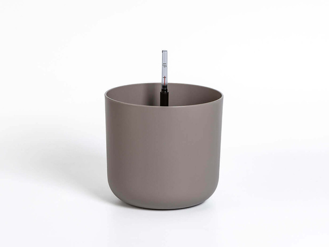 Plastia Tolita Doniczka Samonawadniająca Okrągła Z Wkładem 16 Cm - Jasnoszary