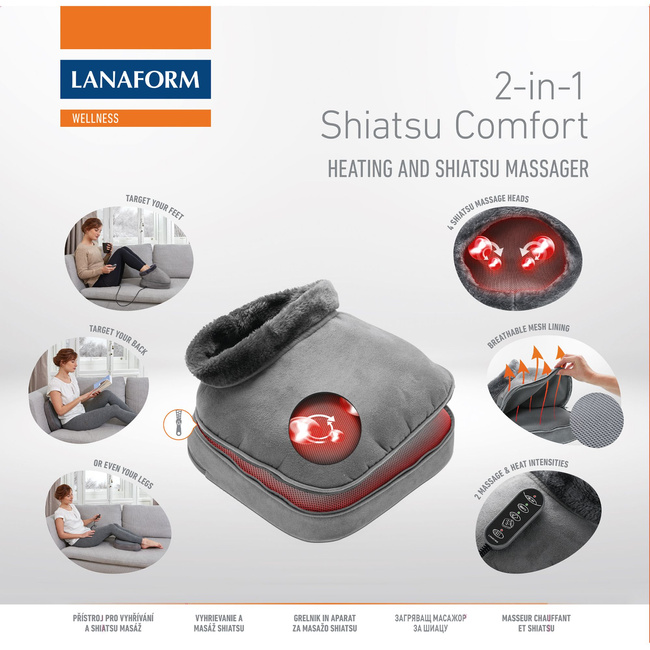 Ogrzewacz do stóp z funkcją masażu Shiatsu Comfort 2 in 1- Lanaform