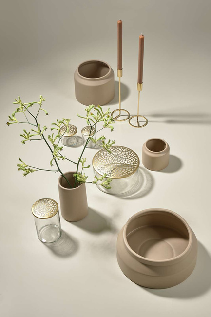 Świecznik amat 9,5x28,5cm gold iron 341083