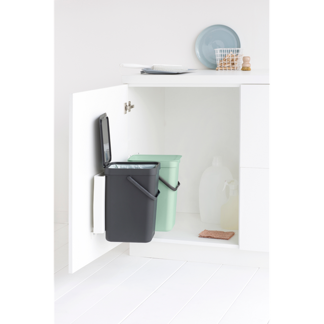 Kosz szafkowy Sort&Go 2x12l Jade Green/Grey - Brabantia