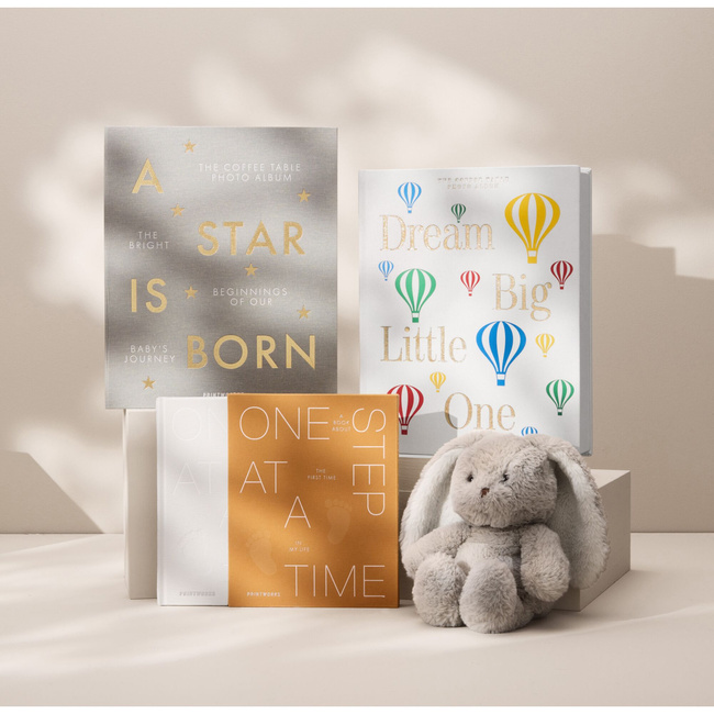 Album na zdjęcia dziecka Printworks A Star Is Born L, szary, białe karty