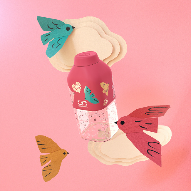 Monbento Positive Butelka na wodę 0,33 l Birds