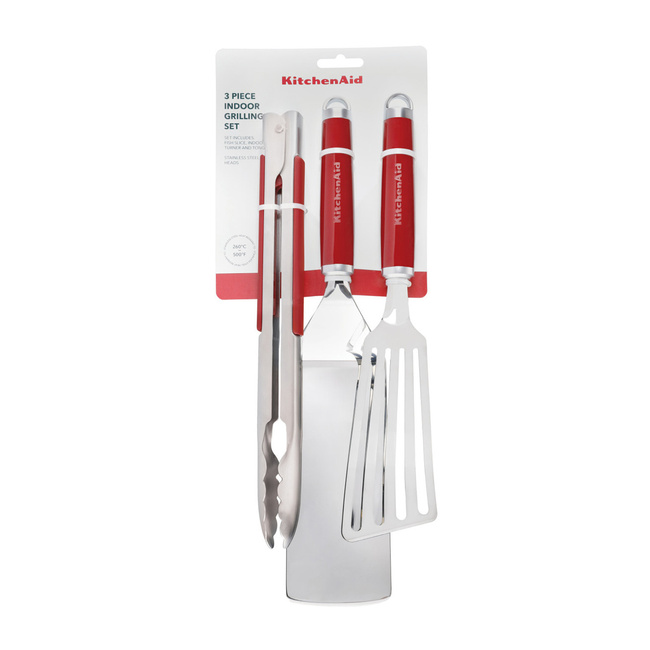Kitchenaid zestaw do grilla szczypce + 2 łopatki Empire red.