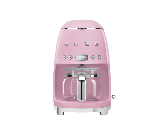 Smeg - Ekspres Przelewowy, Pastelowy Róż 50's Style Dcf02Pkeu Pastelowy Róż