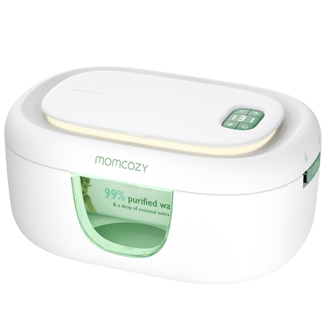 Podgrzewacz do chusteczek nawilżanych Momcozy z lampką nocną, zielony
