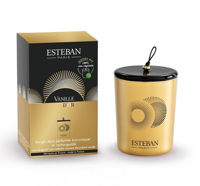 Świeca zapachowa dekoracyjna 180g. Vanille d'or - Esteban