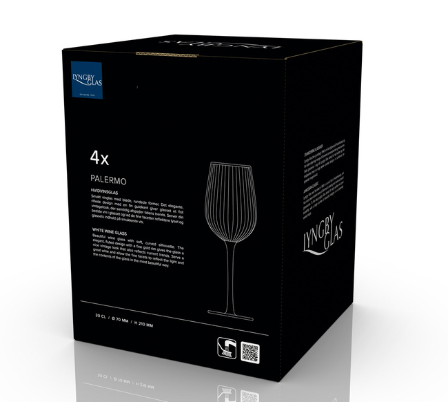 Kieliszki do białego wina Palermo 300 ml 4 sztuki złote 27578 - Lyngby glas