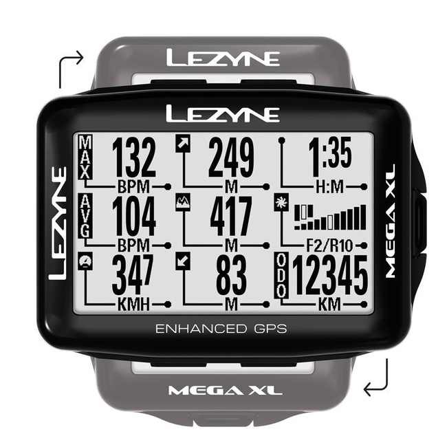 Liczniki rowerowe LEZYNE MEGA XL GPS HRSC Loaded z opaską na serce i czujnikiem prędkości/kadencji