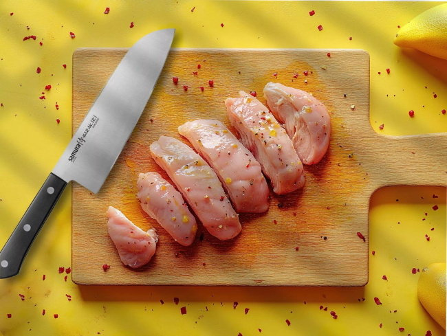 Samura Harakiri Nóż Santoku 17.5 cm AUS-8 58HRC