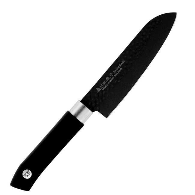 Satake Swordsmith Black Santoku Knife 15cm - High-quality Japanese Chef's Knife