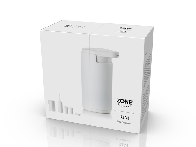 Dozownik do mydła Zone Denmark Rim 200 ml, aluminium, biały