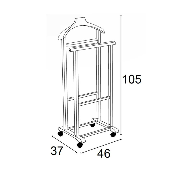 Arredamenti Mirano Wieszak do sypialni - 105 x 46 cm, biały