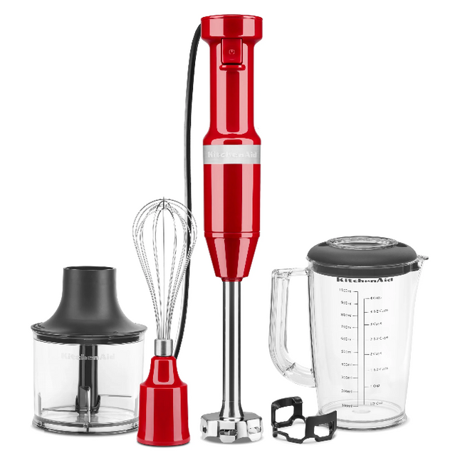 Blender ręczny z akcesoriami KitchenAid 5KHBV83EER czerwony