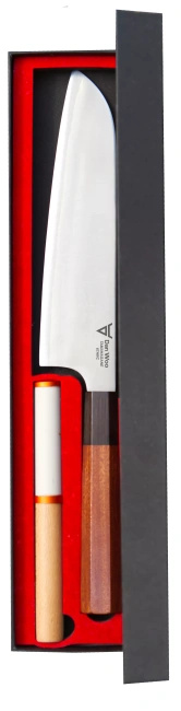 Dan Woo Tamahagane Santoku 19,5 cm - Nóż Szefa Kuchni 67 HRC