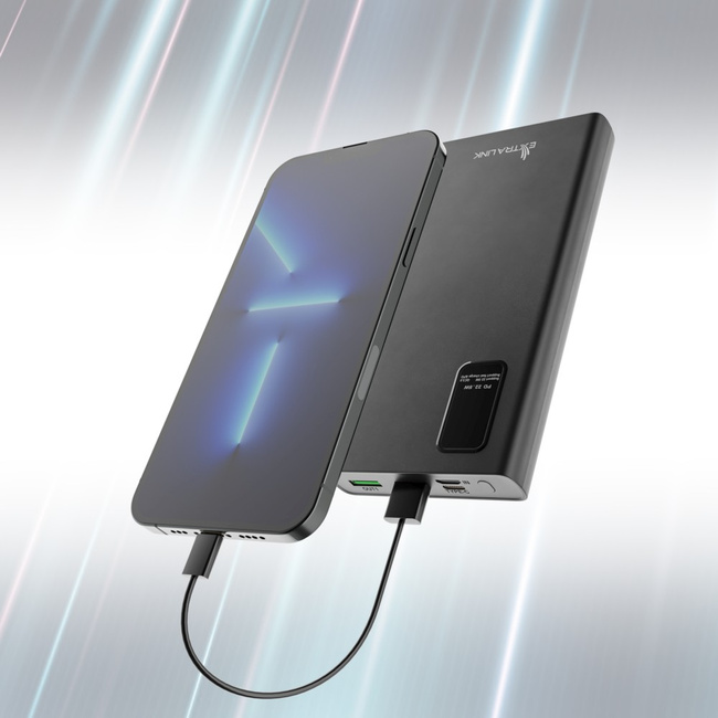 EXTRALINK Powerbank EPB-067B 10000mAh Czarny USB-C Fast Charging ładowarka mobilna