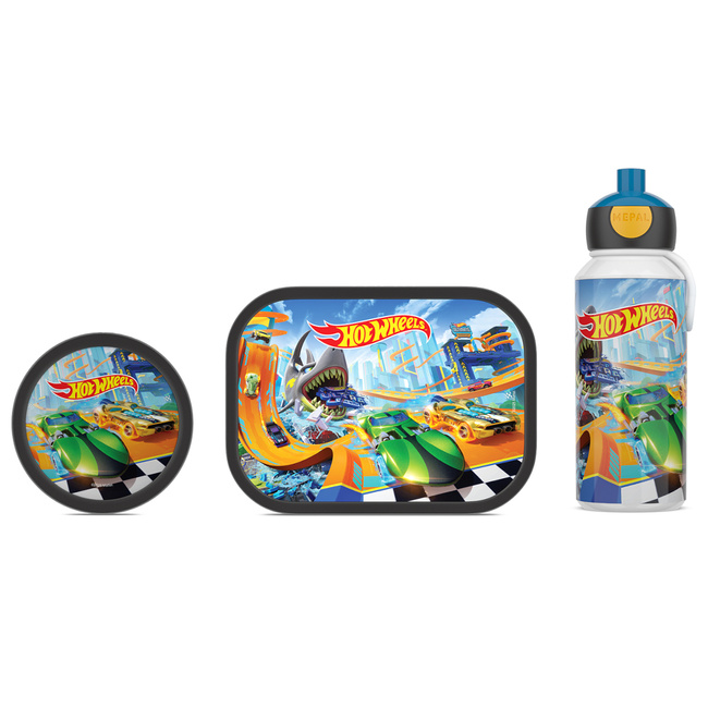 Mepal Lunch set Campus 3 el Hot Wheels lunchbox pudełko na owoce bidon 750 ml 400 ml