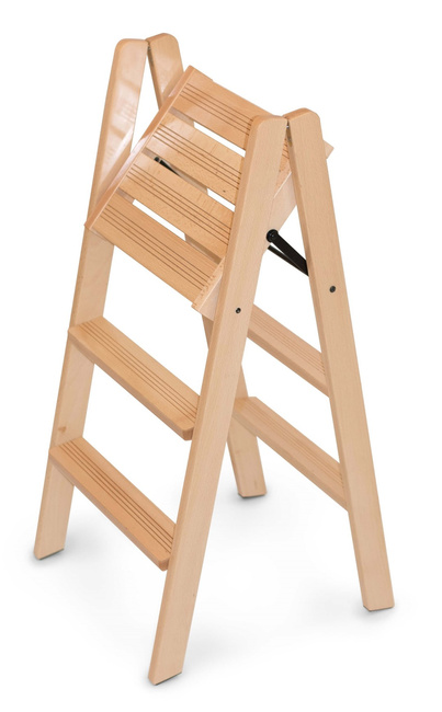 Stołek drabinka Arredamenti Dorotea, 2 stopnie z drewna bukowego, 83 cm, brązowy