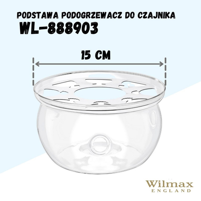 Podgrzewacz szklany na świeczkę do dzbanków - Wilmax
