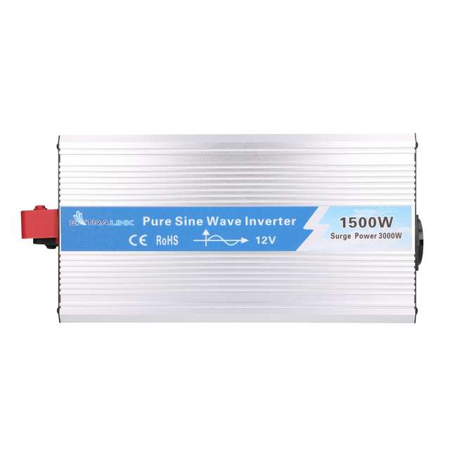 Przetwornica napięcia Extralink OPIP-1500W, 12 V na 230 V, czysty sinus