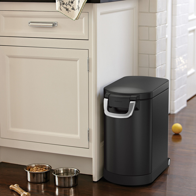 Pojemnik na karmę dla zwierząt 25 l - matowa czarna stal - Simplehuman