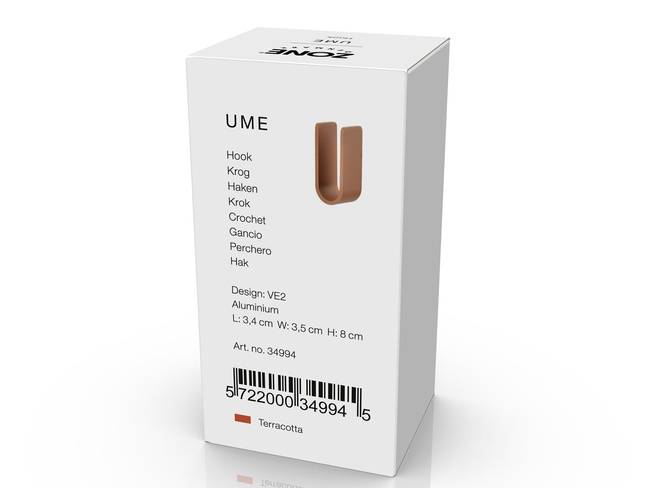 Haczyki ścienne aluminiowe Terracotta Ume - Zone Denmark