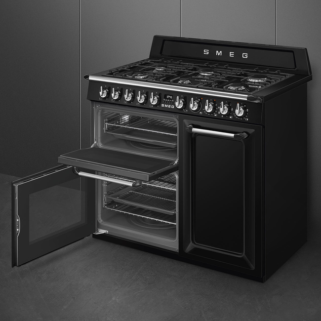 Smeg - Kuchnia wolnost, 100cm, Victoria, czarny Victoria TR103BL Czarny.