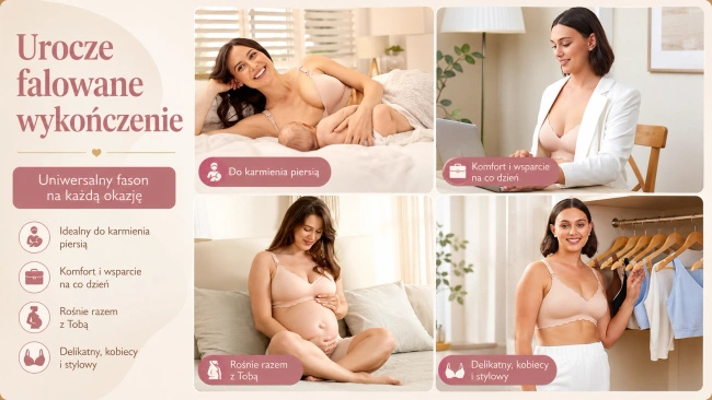 Biustonosz do karmienia Momcozy YN46 Seamless Support Floral, beżowy, rozmiar S
