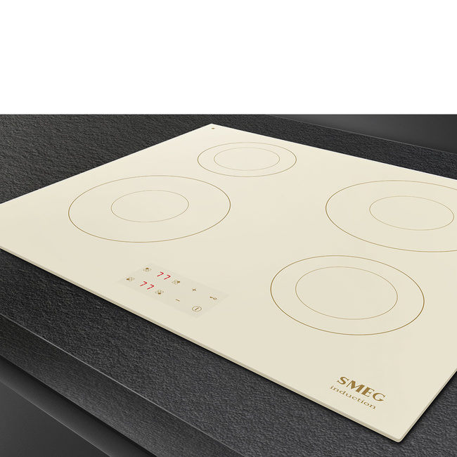 Smeg - Płyta indukcyjna, 60 cm, prosta krawędź Coloniale Si2641dp Kremowe szkło