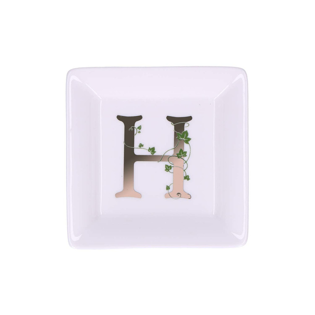 Talerzyk Kwadratowy 10 cm, Wzór H - La Porcellana Bianca