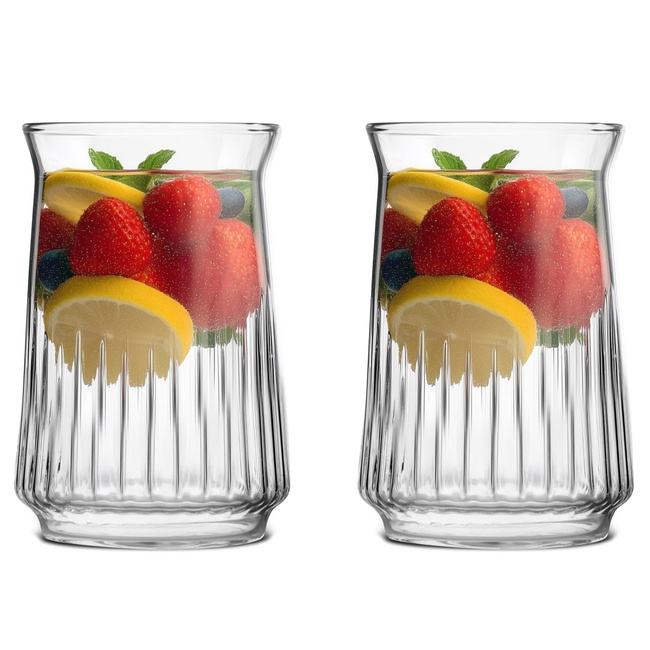 Szklanki wysokie Vialli Design Mia 2033 z tłoczeniami, 2 x 400 ml