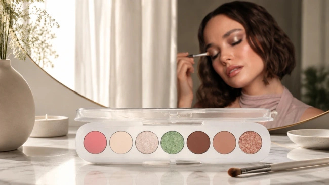Paleta cieni do powiek Lovro Bloomlight Eyeshadow Palette, beże, róż i perłowa zieleń, 6,4 g