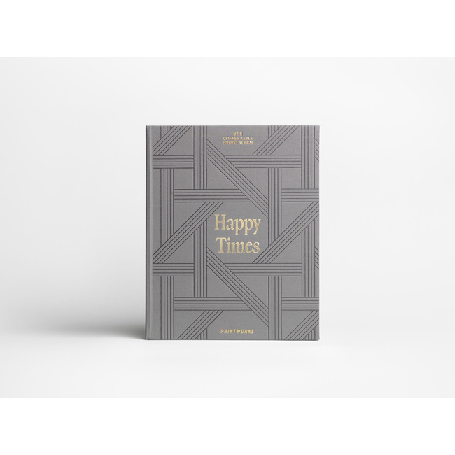Album na zdjęcia Printworks Happy Times XL, szary, czarne karty 28 x 21 cm