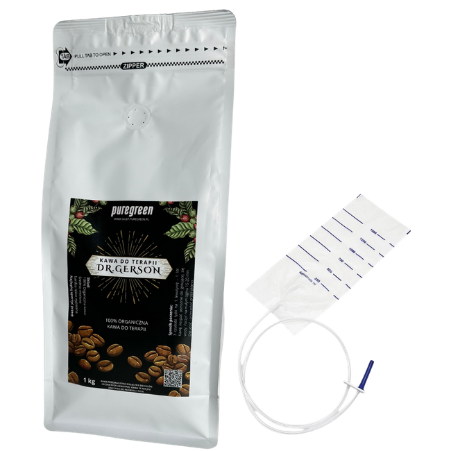 Kawa do terapii Gersona 1 kg z zestawem do lewatywy