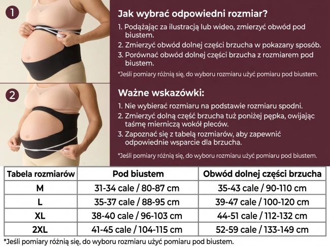 Pas ciążowy Momcozy Pregnancy Belly Band, czarny, rozmiar M